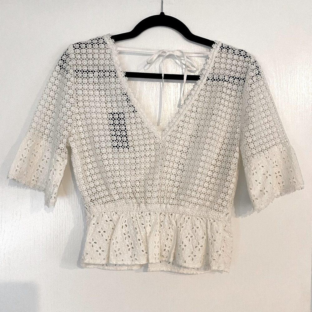 Abercrombie • NWT Lace V Neck Blouse - Picture 6 of 6